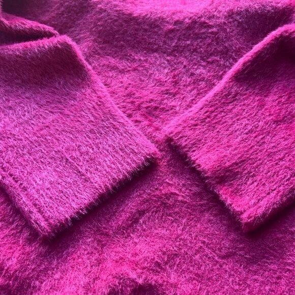 Ava & Viv Womens Plus V-Neck Sweater 2X Magenta Relaxed Fit Chic Style - Picture 3 of 8